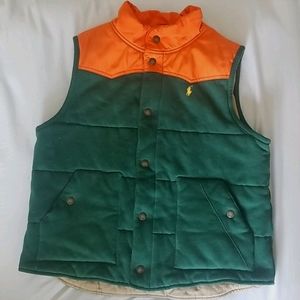 Orange & Brown Sleeveless Jacket Vest